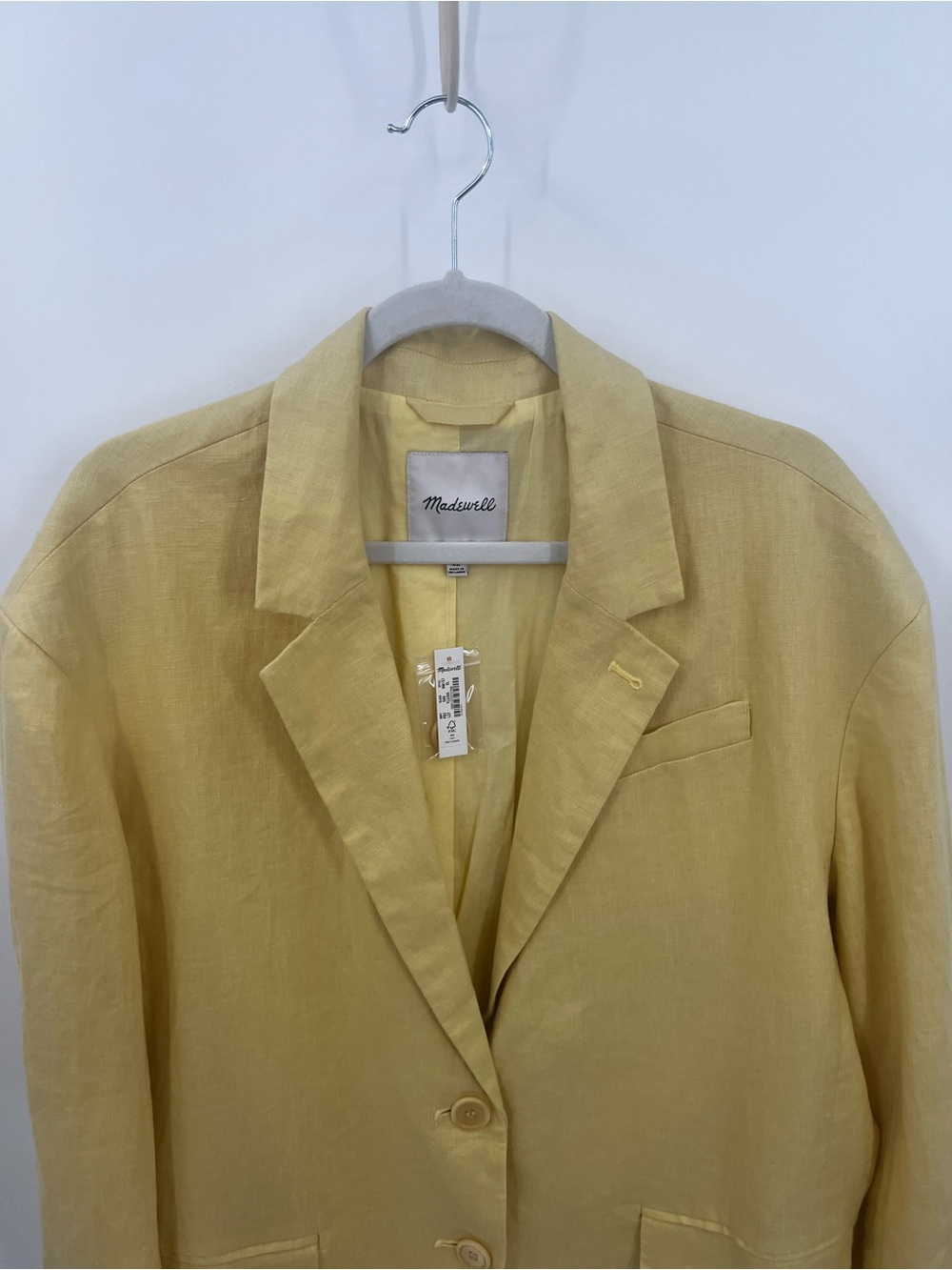 Madewell the Oversized Yellow Linen Blazer - Picture 4 of 14